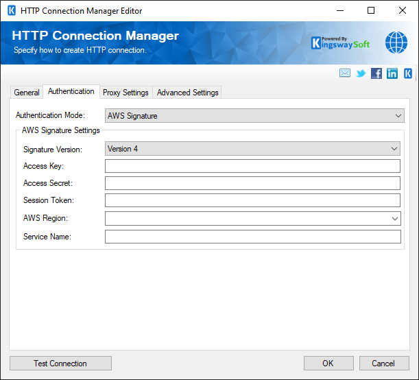 HTTP Connection Manager - Auth - AWS Signature